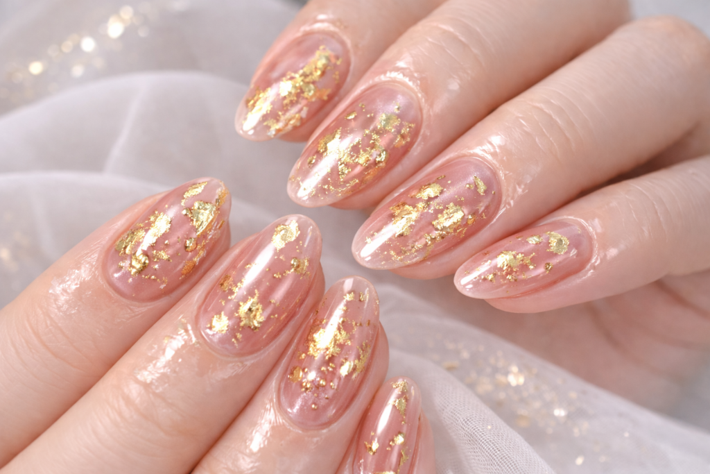 ネイルシールやホイルで作るニュアンスジェルネイル